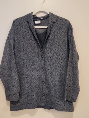 Habitat 2 Piece Oversized Blouse (size S/M) Tank Top (L) Gray Floral Minimalist